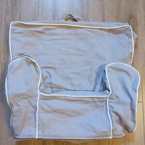 pottery barn my first anywhere chair gray w/ white piping slipcover mono removed